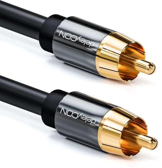 10 meter Subwoofer Kabel - Cinch RCA Digitale Coaxiale Kabel met Vergulde Connectoren voor Thuisbioscoop en Audiokwaliteit