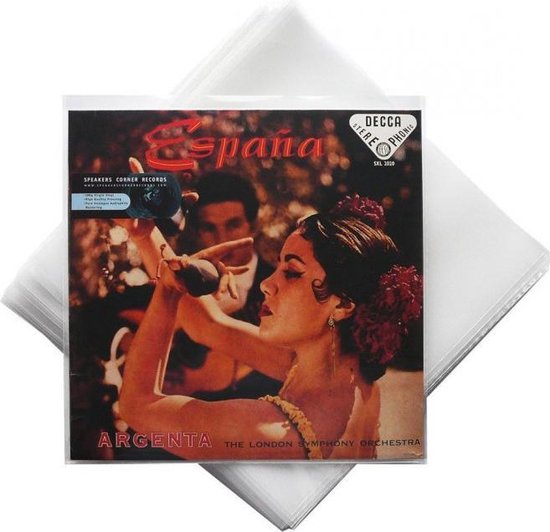 100 LP plastic platen hoezen vinyl standaard 0,10 mm van Zomo