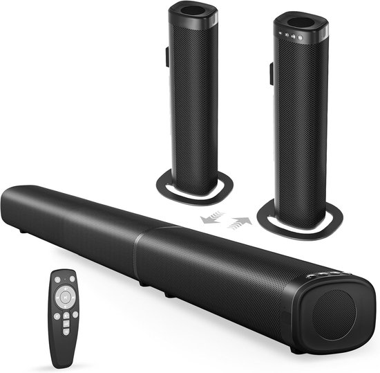 100W Soundbar voor Smart TV met Bluetooth 5.3 en Afneembare Torenluidsprekers - Home Cinema Surround Sound van Wanamaker
