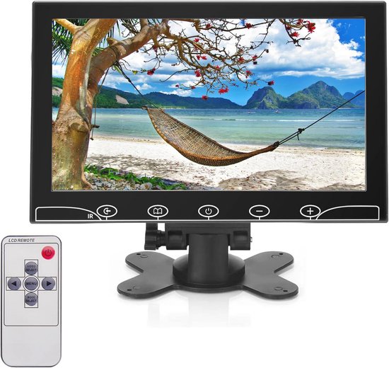 10.1 inch Mini Monitor met Raspberry Pi Display - Draagbaar en Veelzijdig met HDMI, VGA, AV, BNC en USB aansluiting - Ingebouwde Luidsprekers voor Auto, PC en TV