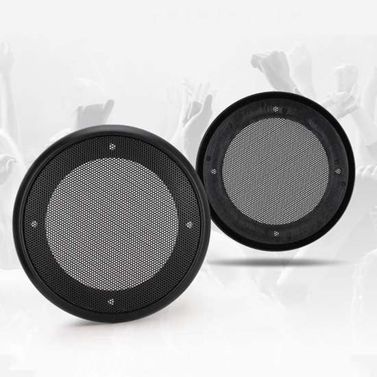 10Cm Speaker Cover 4In Auto Speaker Covers Metaal Koudgewalst Staal Abs 2 Stuks 4Inch Decoratieve Cirkel Mesh Cover Zwart Zwart (zwart+zwart)