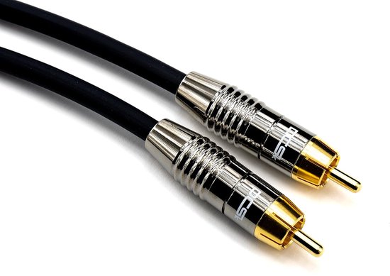 15m Subwoofer Kabel Mono RCA - Verguld & Drievoudig Afgeschermd