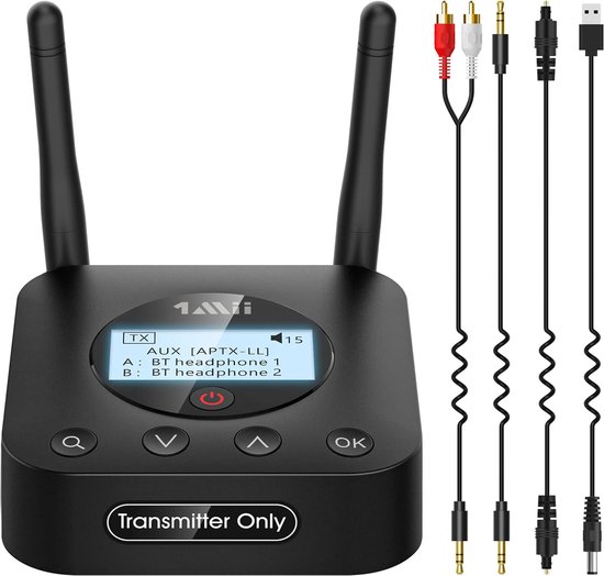 1Mii - B06TX+ Bluetooth 5.2 Zender - aptX HD & Low Latency - Dual Link van 1Mii