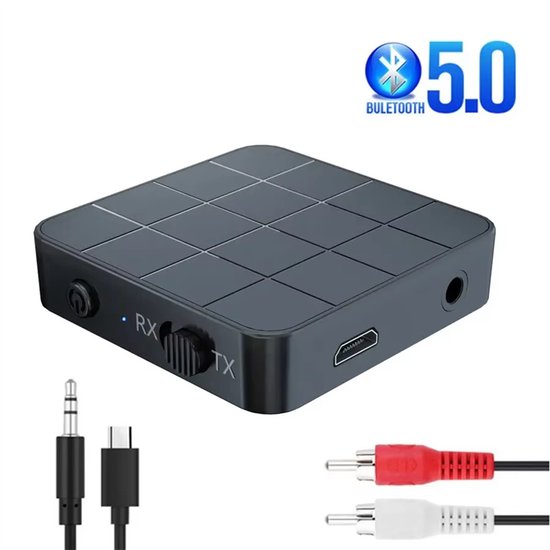 2-in-1 Bluetooth 5.0 Audio Transmitter & Receiver - 3.5MM AUX / RCA/ USB-kabel, TV-computeradapter - Bluetooth Zender - Bluetooth Ontvanger van Merkloos