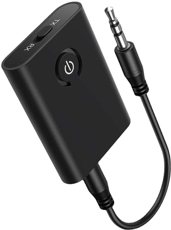 2-in-1 Bluetooth 5.3 zender en ontvanger draadloze audio-adapter, 3,5 mm jack, geschikt voor computer- en tv-luidsprekers, inclusief kabeladapter. van Merkloos