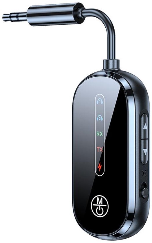 2-in-1 Bluetooth 5.4 Auto Audio Adapter Pro - 3.5mm AUX Zender en Ontvanger - 13.5 uur - USB-C - zwart
