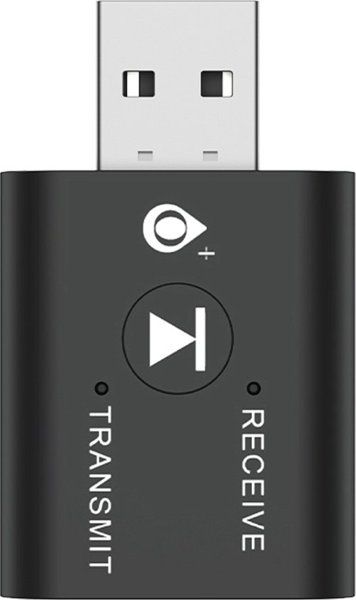 2 in 1 USB Bluetooth 5.0 Zender en Ontvanger | Bluetooth voor auto | Car Bluetooth | - Bereik tot 15 Meter - Twee audiopoorten - Draadloze Audio Adapter - Wireless Transmitter & Receiver voor TV / PC / Auto / Koptelefoon / Luidspreker van Merkloos