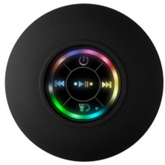 2-pack Bluetooth-doucheluidsprekers met LED - Draagbare draadloze miniluidsprekers met microfoon en zuignap, IPX4 waterdicht, Geschikt voor douche, reizen, zwembad, drijven op rivieren en buitenplezier (zwart) 4-niveau waterdicht van Merkloos