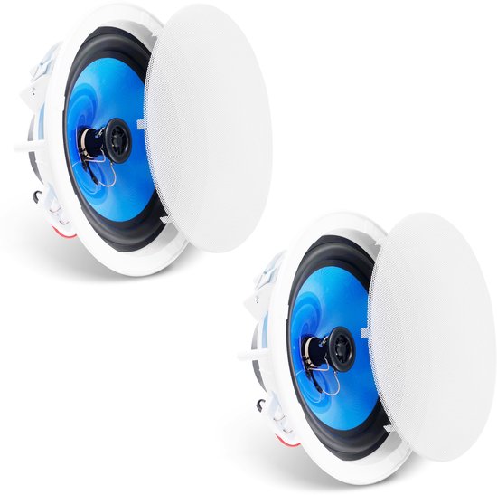 2 Stuks 8" Plafondluidspreker, 50w, Inbouw Plafond- en Muurluidsprekersysteem, 8 Ω Impedantie, 89db Gevoeligheid voor Gebruik Thuis of Op de Veranda van Merkloos
