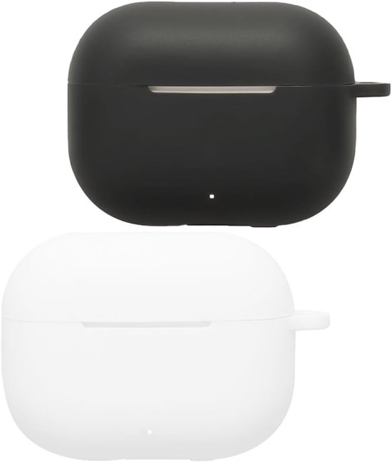 2 stuks compatibel met Huawei FreeBuds SE 4 ANC hoofdtelefoonhoesjes, ondersteunt draadloos opladen, stootvaste beschermhoes, siliconen beschermhoes, zwart-wit