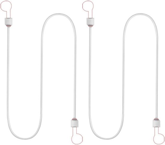 2 stuks magnetische sluiting anti-verloren band compatibel met Apple AirPods Pro/3/2/1 draadloze hoofdtelefoon - wit
