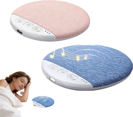 2 Stuks Slaapkussenluidspreker - Slaapsprekers - Bluetooth-Luidspreker Voor Onder Het Kussen - Mini-Slaaphulpmiddel Met Botgeleiding - Met Rustgevende Geluiden En Slaaptimer - Ultradunne Luidspreker - Witte Ruis - Blauw, Roze van Merkloos
