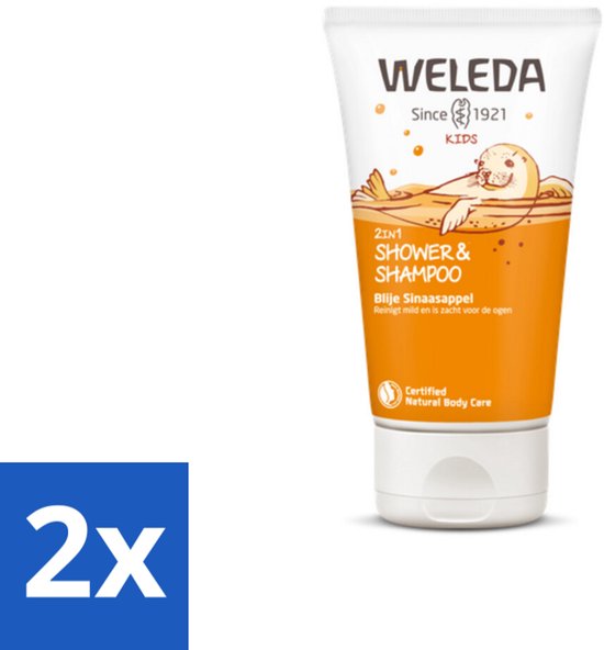 2 x WELEDA - 2-in-1 Shampoo & Body Wash - Kids - Blije Sinaasappel - 150 ml - Kinder Shampoo - Baby Shampoo - Biologische Shampoo - Natuurlijke Shampoo - 2 In 1 Shampoo van WELEDA