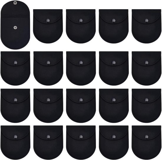 20 stuks gehoorapparaatzakje, kleine draagtas reizen draagbare zak draagbescherming voor munten flashdrives hoofdtelefoon sleutels, zwart