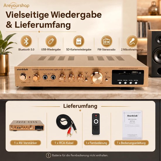2000W HiFi Stereo Amplifier, Ultra Thin 5cm Aluminum AV Surround Audio Amplifier, Bluetooth 5.0 Home Cinema Amplifier - ShopVlot