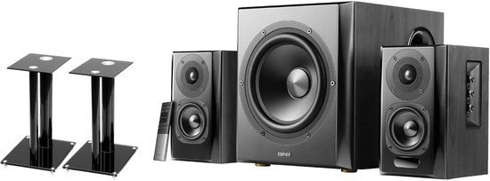 2.1 Geluidssysteem - Home Cinema Set - Muziek en Films - Met Bluetooth 5.0 - 21 cm Subwoofer - Zwart van Merkloos