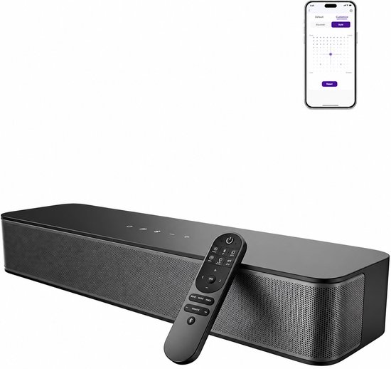 2.1-kanaals soundbar voor tv - geïntegreerde subwoofer - 132 W piekvermogen - Bluetooth 5.4 - app-bediening - optische en AUX-ingang - wandmontage - voor pc en gaming