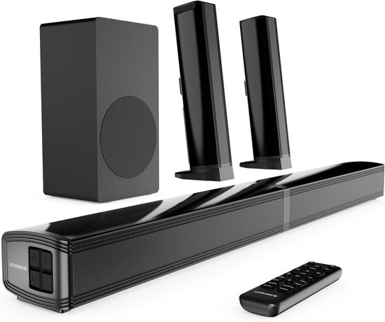 2.1 Soundbar Systeem - Home Cinema - Films Muziek Gaming - Krachtige Bas - 200W - Zwart