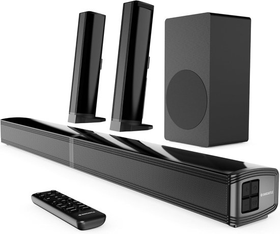 2.1 Soundbar Systeem - TV Luidsprekers - Home Cinema Ervaring - Krachtige Bas - 200W - Zwart