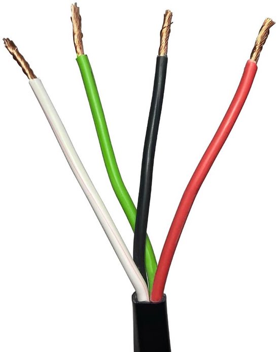 25m Outdoor Rated Double Insulated 4 Core Speaker Cable | 16 AWG 1.5mm² ACID FREE COPPER (OFC) | 100V Installation Speaker Wire For Speakers & Amplifiers