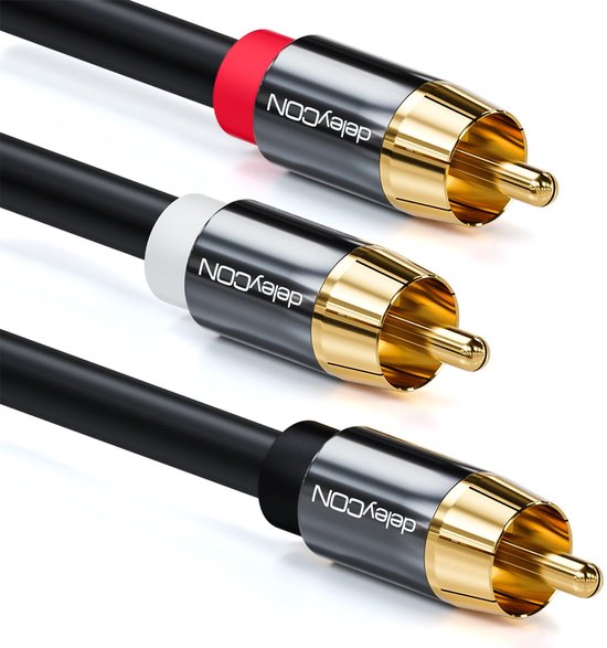 2m Subwoofer Kabel - Cinch RCA Y-Kabel - Vergulde Connectoren - Audiokabel voor Krachtige Bas