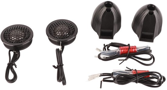 2pcs Stereo Speaker with 2pcs Harness, Audio Speaker Dome Tweeter Stereo Music Speaker for Car Audio System Car Accessory van Merkloos