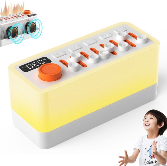 3-in-1 Draagbare Slaaphulp Machine - 8 Natuurlijke Geluiden + 12-Kleur RGB Nachtlamp + Timer - Witte Ruis Machine / Bluetooth Speaker / Decompressie Apparaat - Ideaal voor Slaapverbetering, Relaxatie & Thuis van Merkloos