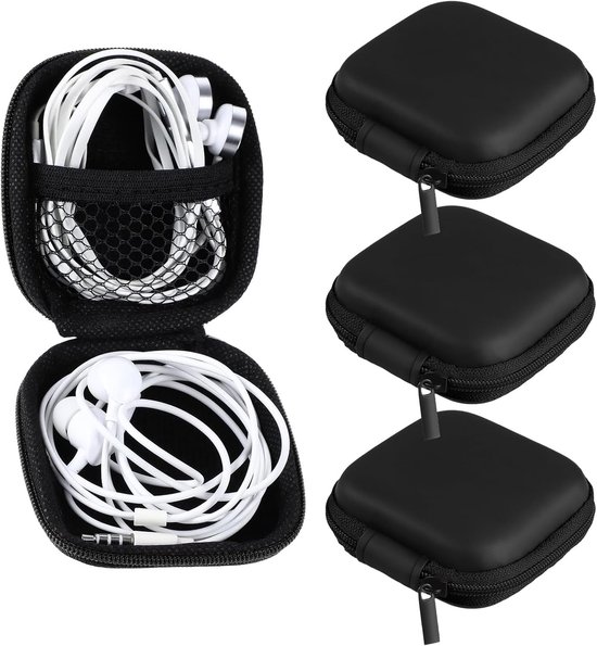 3 stuks mini-hoofdtelefoontas, hoofdtelefoontas, case, mini-hoofdtelefoonhoes, hoofdtelefoon, beschermtas, headset opslag voor in-ear oordopjes, bluetooth, U-schijf, SD-kaarten