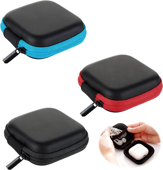 3 stuks mini-opbergdoos voor hoofdtelefoon, beschermhoes voor hoofdtelefoon