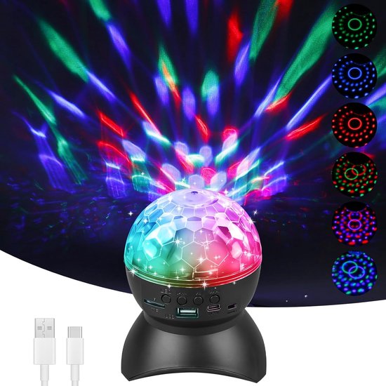 360° Draadloze Discobal - 5W RGB LED Feestverlichting met Bluetooth Speaker - Muziek en Lichtshow voor Thuis en Feest van Merkloos