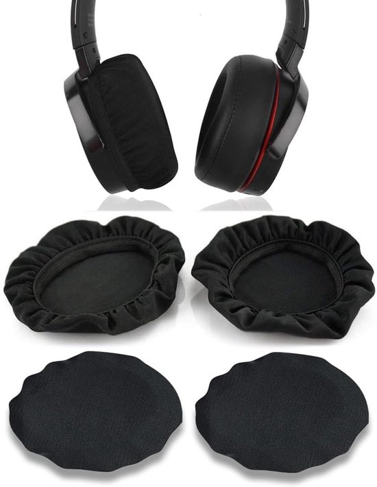 4 stuks koptelefoon-oorkussens, vervangende oorkussens geschikt voor schuimrubberen oorkussens, vervangende oorkussens, zwarte vervangende oorpads, audio-hoofdtelefoon, geschikt voor oordopjes