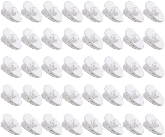 40 Stks Clips voor Oortelefoon Draad 360 Graden Draaien Witte Oortelefoon Kabel Shirt Kleding Clip voor Bevestiging Hoofdtelefoon Draad (2.4cm)