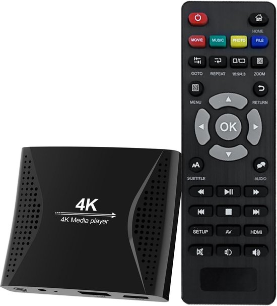 4K Ultra-HD Digitale Mediaspeler voor USB en Micro SD met HDMI en AV-uitgang