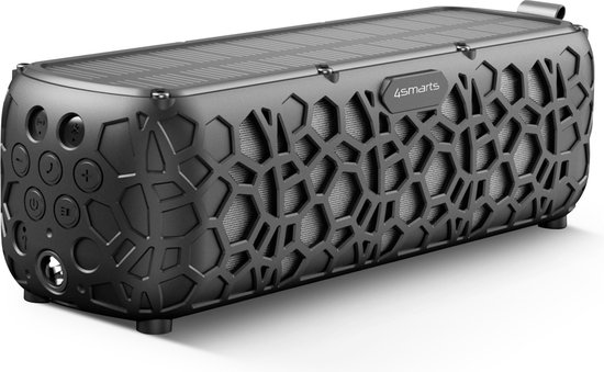 4smarts Endless Summer Bluetooth Speaker met Zonnepaneel en Lamp Zwart van Merkloos