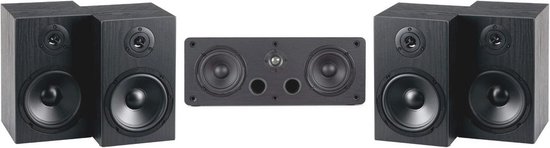 5.0 Surround Speaker Set - Satellite Hi-Fi Boxes for 5-Channel Home Theatre and Music - 2-Way Full Range Boxes in Black van Merkloos