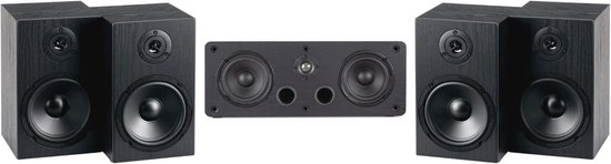 5.0 Surround Speaker Set - Satellite Hi-Fi Boxes for 5-Channel Home Theatre and Music - 2-Way Full Range Boxes in Black