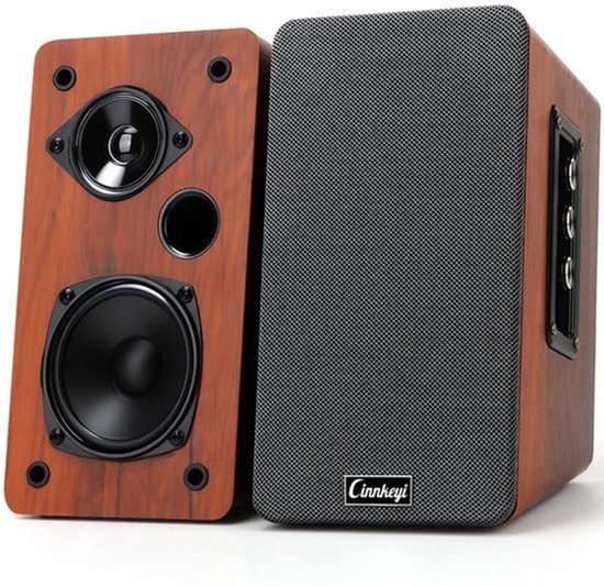 50W AC aangedreven boekenplank luidsprekers,Passieve 2.0 computerluidspreker met Bluetooth/RCA/AUX/USB-aansluitingen, TV/PC/laptop/draaitafelluidspreker met sterke bas