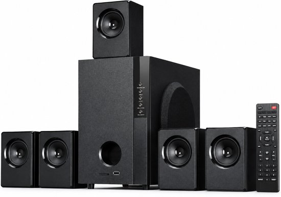 5.1 Home Cinema Set – 600W Surround Sound Systeem – Speakerset met 5,25 Inch Subwoofer – Home Cinema Luidsprekers voor TV en Film
