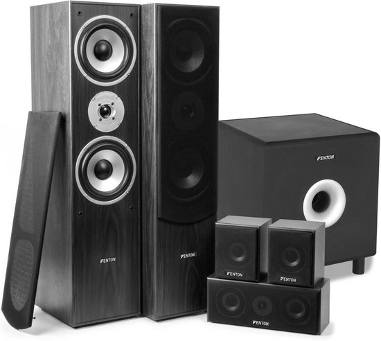 5.1 Home Cinema Surround Speakerset met 10" Subwoofer - 1300W Vermogen van Bomaker