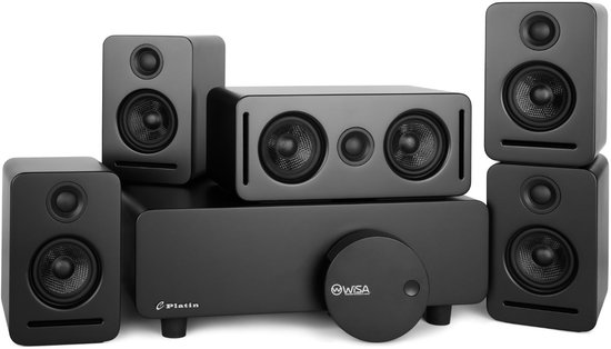 5.1 Surround Sound Systeem – Draadloos – Dolby Atmos – WiSA Certified – THX Tuned – Zwart van Platin.
