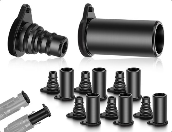 6 Pairs Solar Cables - Dustproof Waterproof Caps - Silicone Mc4 Plug - PVC Plug - Solar Panel Connection Caps voor Thuis - Fabriek - Buiten (Zwart) van Merkloos