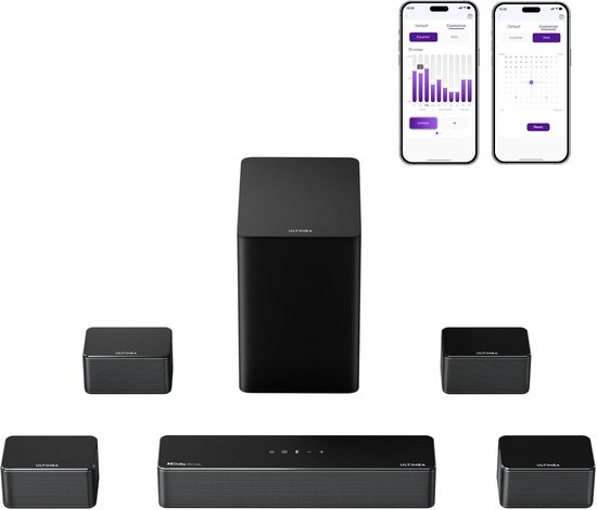 7.1 Surround Sound-systeem met Dolby Atmos en Draadloze Subwoofer voor Thuisbioscoop van Merkloos