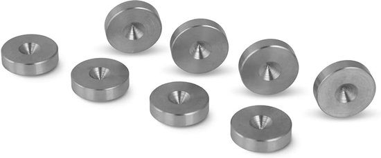 8x Luidsprekers Spikes Pads - Ø 16mm RVS - Trillingsdemping en Vloerbescherming van Merkloos