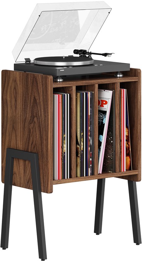 ACAZA LP Opbergsysteem - Platenrek - Platenkast - LP Houder - Vinyl Houder - MDF - Walnoot