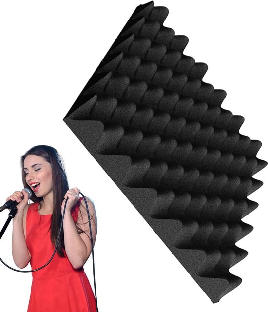 Acoustic Panels, Acoustic Plate with Sound Absorbing Foam, Noise Reduction, Sound Absorbing Foam, Self-Adhesive Insulation for Home Studio, Wall and Ceiling