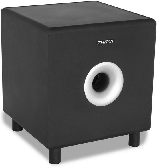 Actieve Subwoofer Zwart 200W met Bass Reflex voor Home Cinema en Hifi