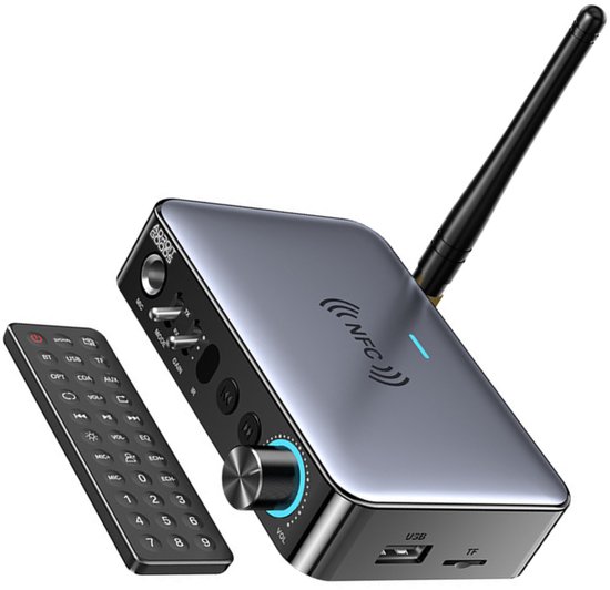 AdroitGoods Bluetooth 5.1 Audio Adapter Zender Ontvanger NFC AUX RCA USB TF Draadloos HiFi Audio Transmitter Receiver 2-in-1