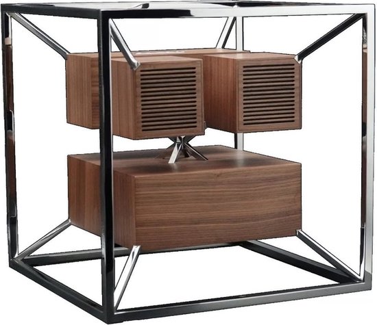 AeroFrame HD 1 – HiFi-speaker – Chroom met houtafwerking