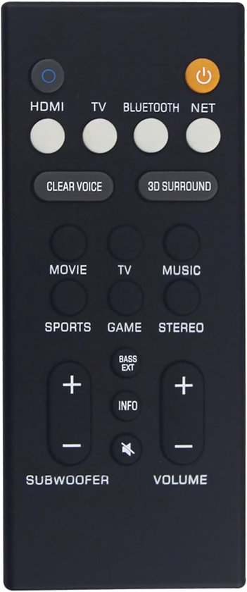 Afstandsbediening VCQ9140 voor Yamaha Soundbar - Geschikt voor YAS-109 YAS-209 ATS-1090 ATS-2090 - ShopVlot