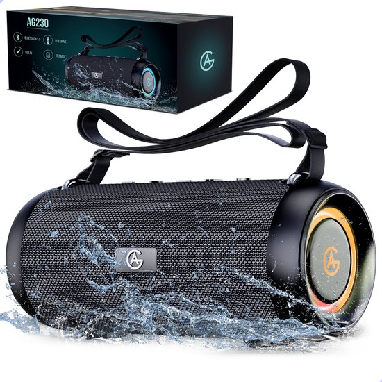 AG230 Bluetooth Speaker - Draadloos - Muziek box - 40 watt - Speakers – Draadloos – werkt op bluetooth - Spat Waterdicht - Zwart van Merkloos
